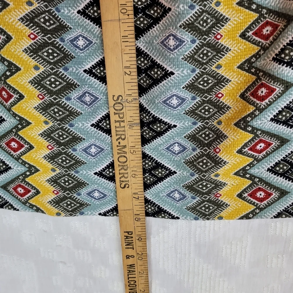 The Loft Outlet black red yellow blue pencil skirt ethnic colorful geometric 2